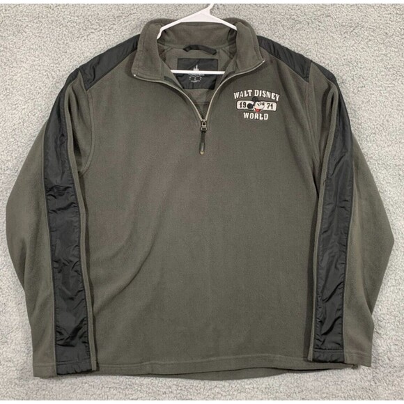 Walt Disney World 1972 Mickey Mouse 1/4 Quarter Zip Fleece Debossed Pullover - Picture 2 of 14